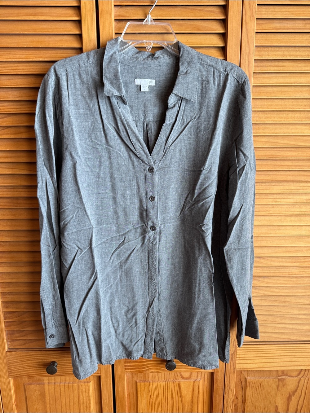 J. Jill Women’s Charcoal Gray Button-Front Casual Shirt